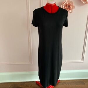 ANTISTAR Black T-Shirt Dress, Made in Canada, Rayon, Stretch, Women's US M